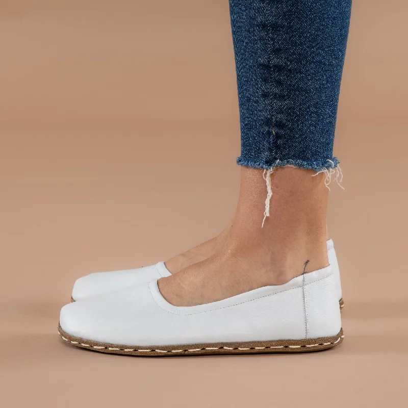 Comfortable Flip Flops White Barefoot Ballet Flats