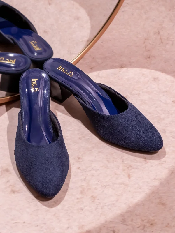 Stylish Sneakers For Hiking Women Navy Block Mules Heels