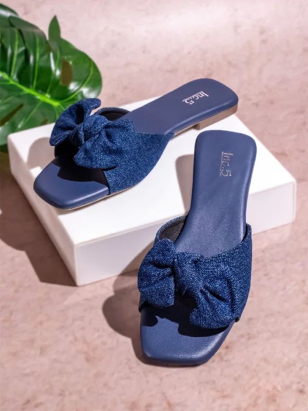 Outdoor Work Boots Womens Navy Casual Open toe Flat Mules