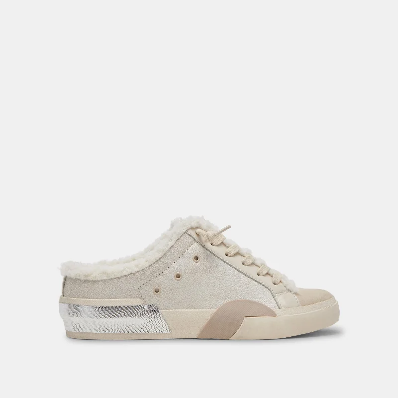 Formal Wedding Shoes ZANTEL SNEAKERS OFF WHITE CRACKLED LEATHER