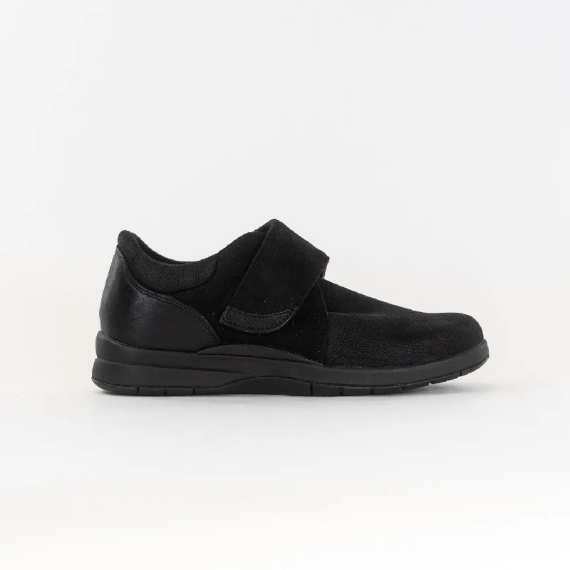 Affordable Hiking Shoes Drew Moonwalk (Women's) - Black Stretch Leather
