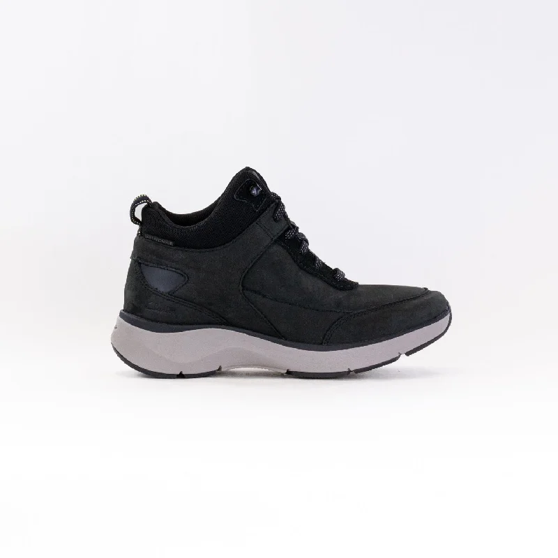 Comfortable Work Sneakers Clarks Wave 2.0 MID Waterproof (Women's) - Black