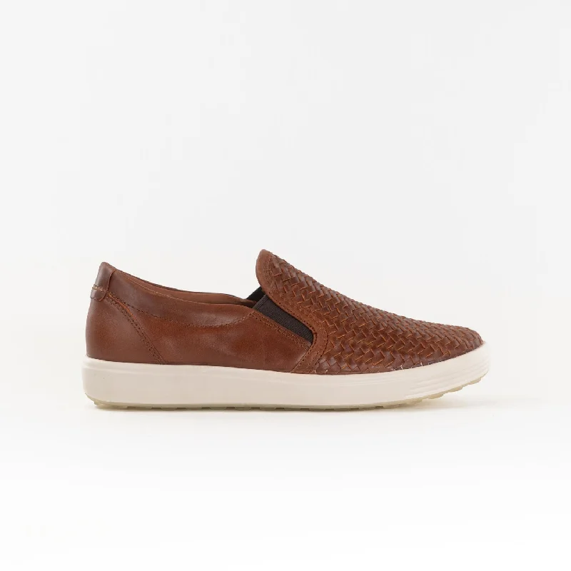 Fashion Sneakers For Work ECCO Soft 7 Woven Slip-on 2.0 (Women's) - Cognac