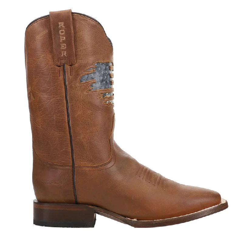 Stylish Platform Boots America Rules Patriotic Square Toe Cowboy Boots