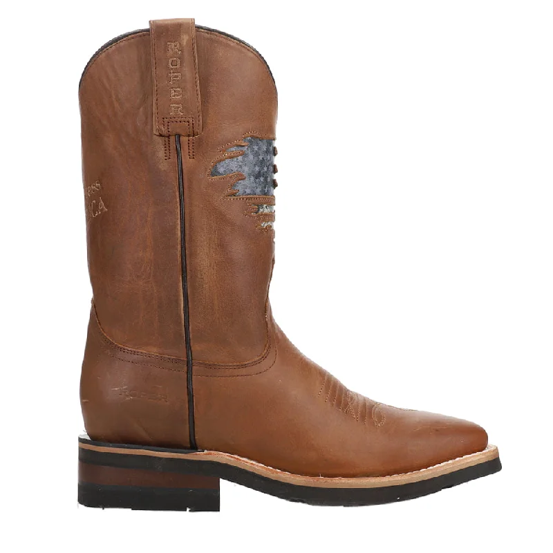 Eco-Friendly Sneakers America Rules Patriotic Square Toe Cowboy Boots