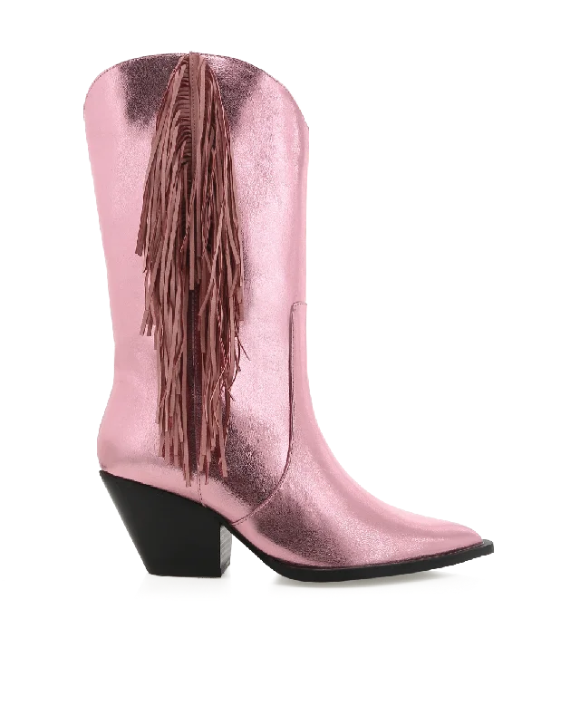 Comfortable Winter Sneakers ANDI - LIGHT PINK METALLIC