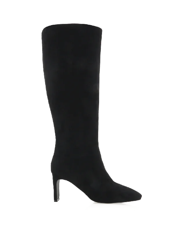 Comfortable Platform Boots ANTOINETTE  - BLACK SUEDE