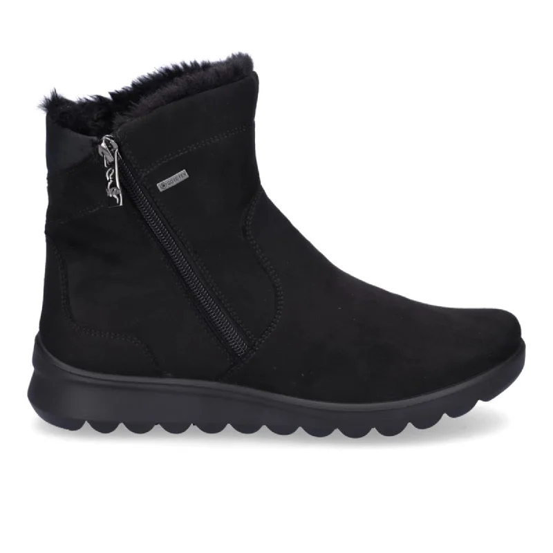 Comfortable Snow Boots Ara Woemen's Tracy Black Suede Gore-Tex Waterproof