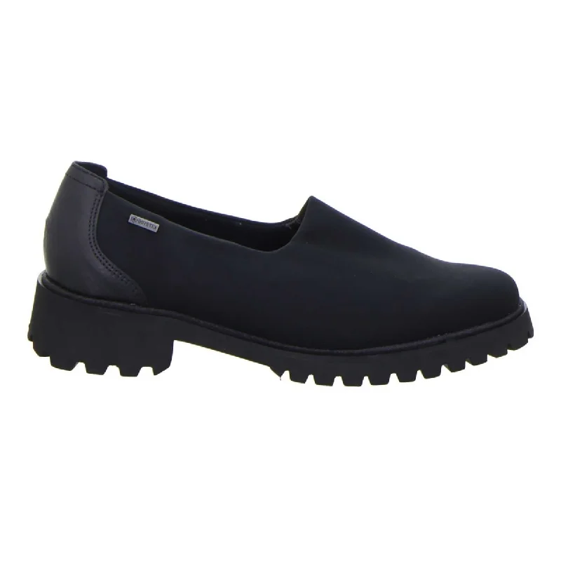 Luxury Leather Sneakers Ara Women's Kempton Black Stretch Gore-Tex Waterproof