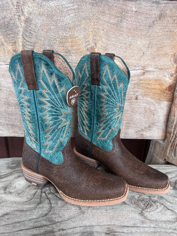 Comfortable Lace-Up Boots Ariat Women's Decatur Aged Smokehouse & Racing Green Western Cowgirl Boot 10053604