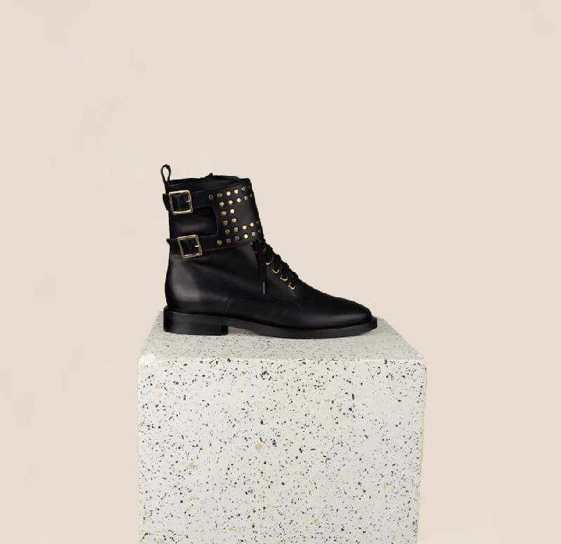 Casual Winter Shoes Asti Buckle - Black Leather
