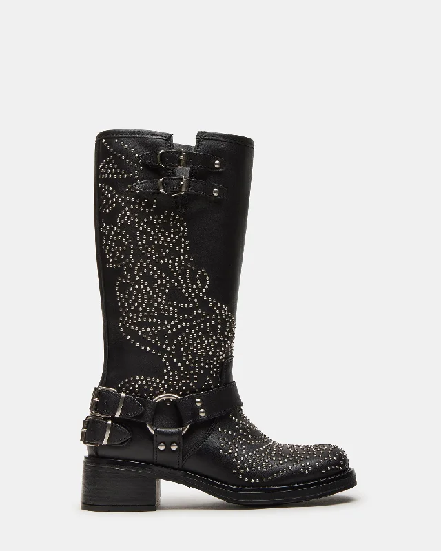 Breathable Hiking Footwear ASTOR BLACK LEATHER STUDS
