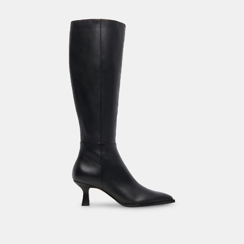 Trendy Casual Sandals AUGGIE BOOTS BLACK LEATHER