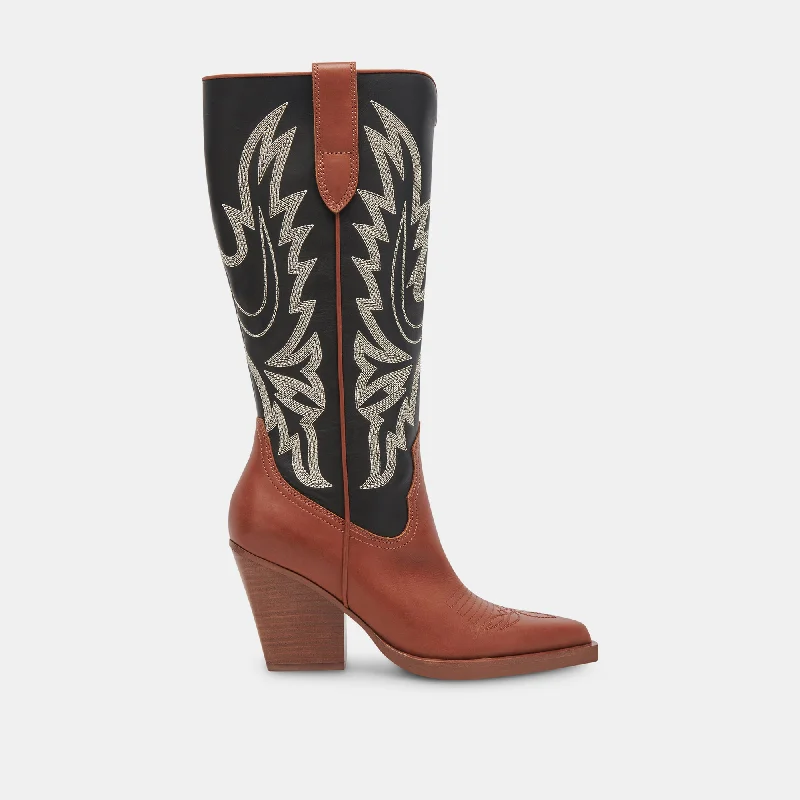 Luxury Running Shoes BLANCH BOOTS BROWN BLACK LEATHER