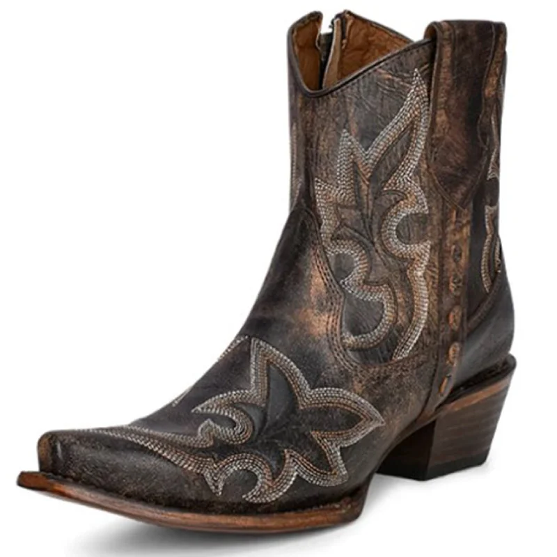 Best Running Footwear Circle G Women's Black/Brown Zip Bootie