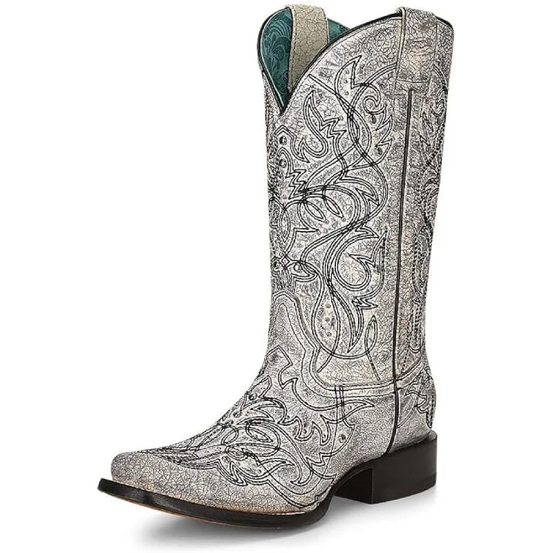 Outdoor Sneakers Collection Corral Women's Black/White Embroidered Boots