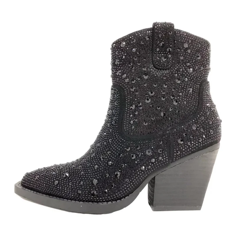 Cozy Winter Shoes Very G Women's Black Sparkle Karen Bootie