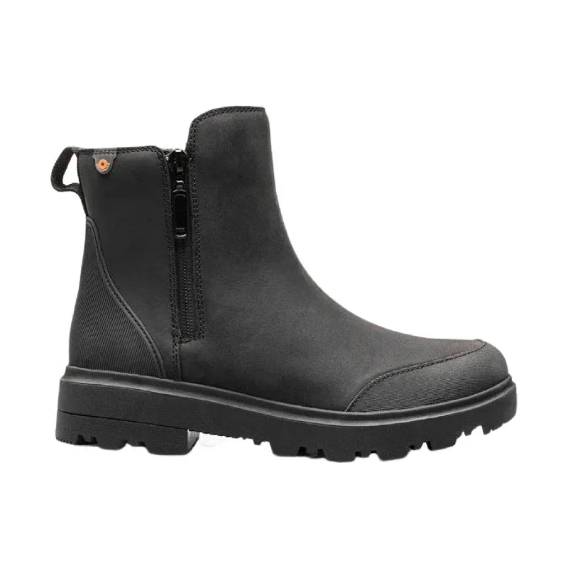Casual Flip Flops Bogs Women's Holly Zip Leather Rain Boot - Black