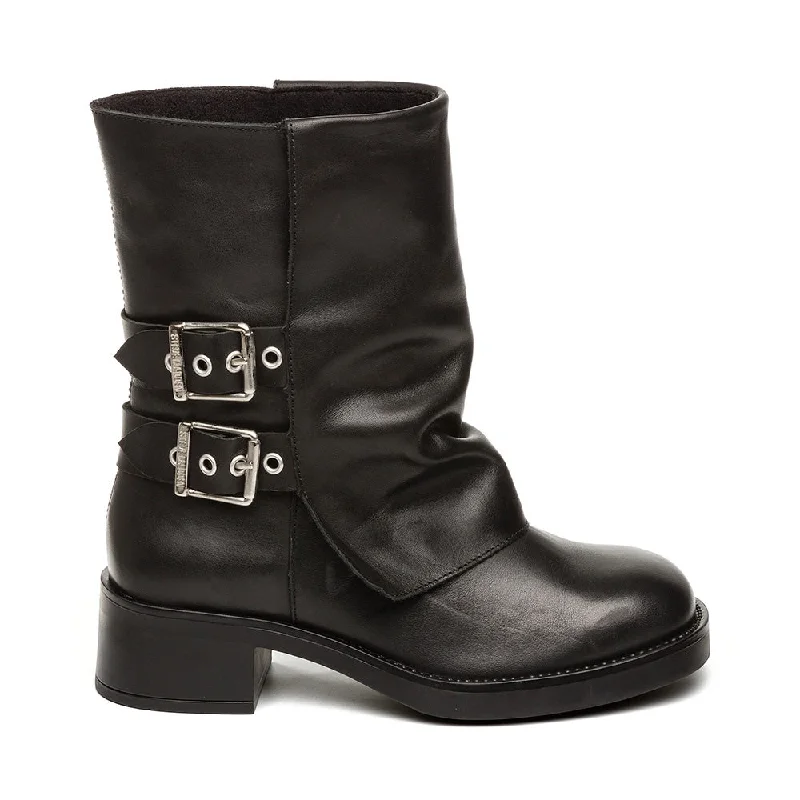 Sporty Hiking Shoes Bonfire Boot BLACK LEATHER