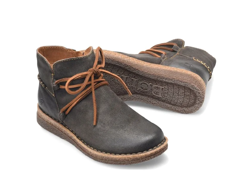 Casual Sandals Collection Born Women's Calyn Dark Concrete Grey Distressed Ankle Boot BR0027642
