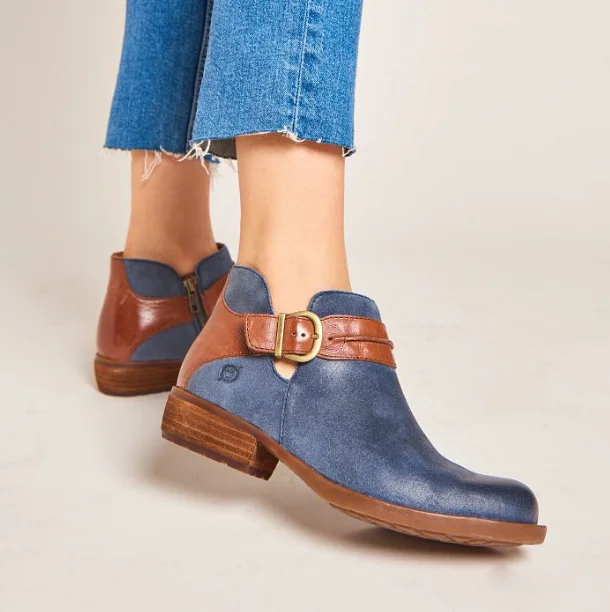 Trendy High Top Sneakers Born Women's Kati Dark Blue Combo Ankle Shoe BR0040474-BLU Trendy High Top Sneakers Born Women's Kati Dark Blue Combo Ankle Shoe BR0040474-BLU