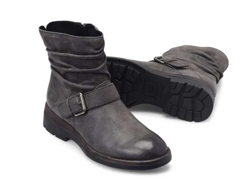 Comfortable Work Sneakers Born Women's Midway Dark Basalto Distressed Grey Moto Boot BR0063658 Comfortable Work Sneakers Born Women's Midway Dark Basalto Distressed Grey Moto Boot BR0063658