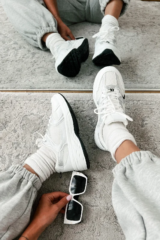 Cozy Casual Shoes Brace For Impact Lace-Up Sneaker (Silver/White)