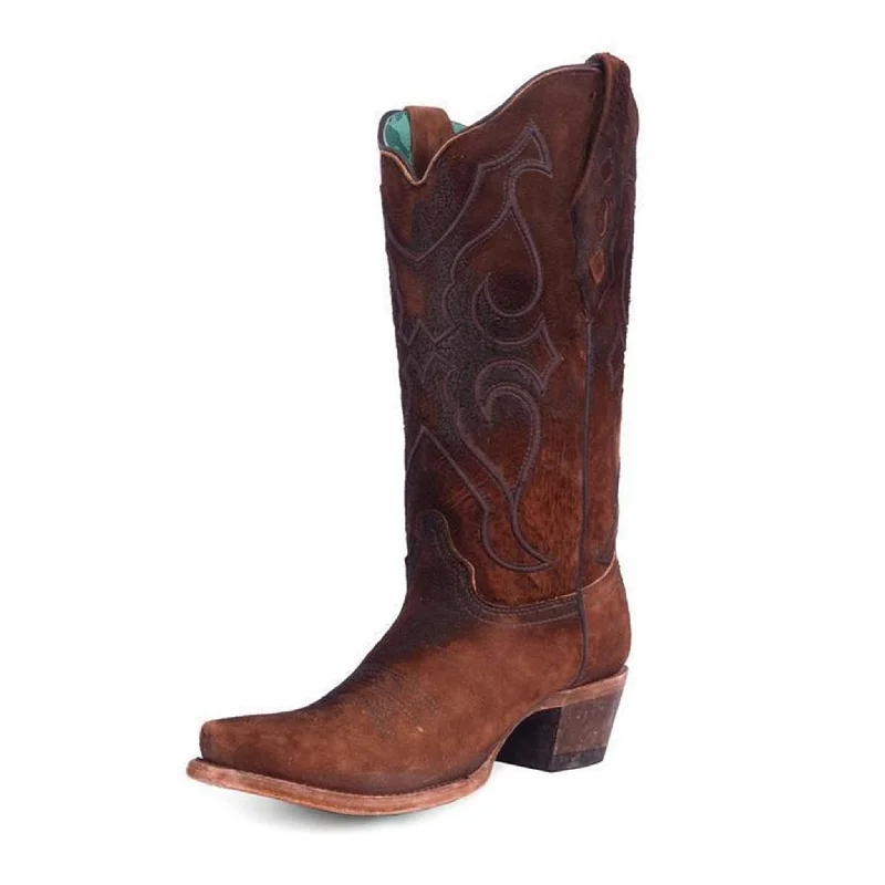 Chic High Heels Collection Corral Women's Brown Lamb Snip Toe