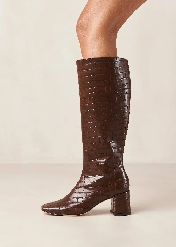 Comfortable Winter Sandals Chalk Alli Brown Vegan Leather Boots