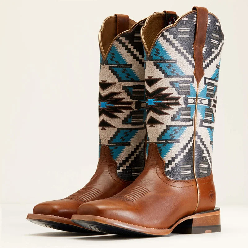 Stylish Running Sneakers Ariat Women's Choc/Turq Chimayo Square Toe