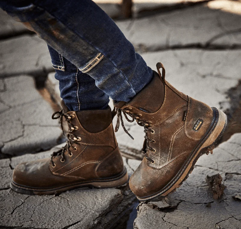 Women’s Comfortable Boots Ariat Women's Riveter 8" CSA Glacier Grip Waterproof 400g Composite Toe Work Boot 10036707