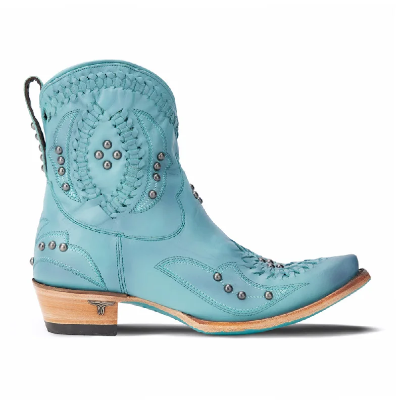Stylish Work Shoes Cossette Studded Embroidered Snip Toe Zippered Cowboy Booties