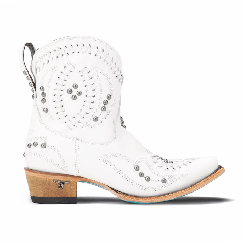 Trendy Casual Sandals Cossette Studded Embroidered Snip Toe Zippered Cowboy Booties