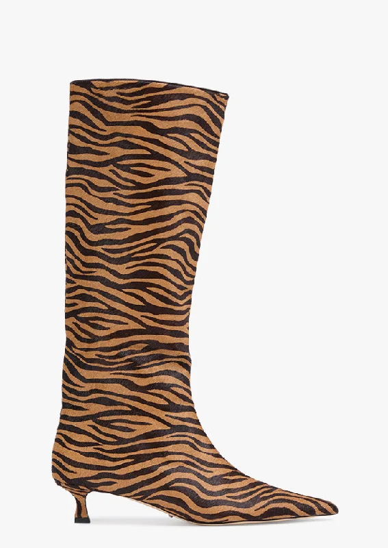 Elegant Casual Footwear Crystal Brown Zebra