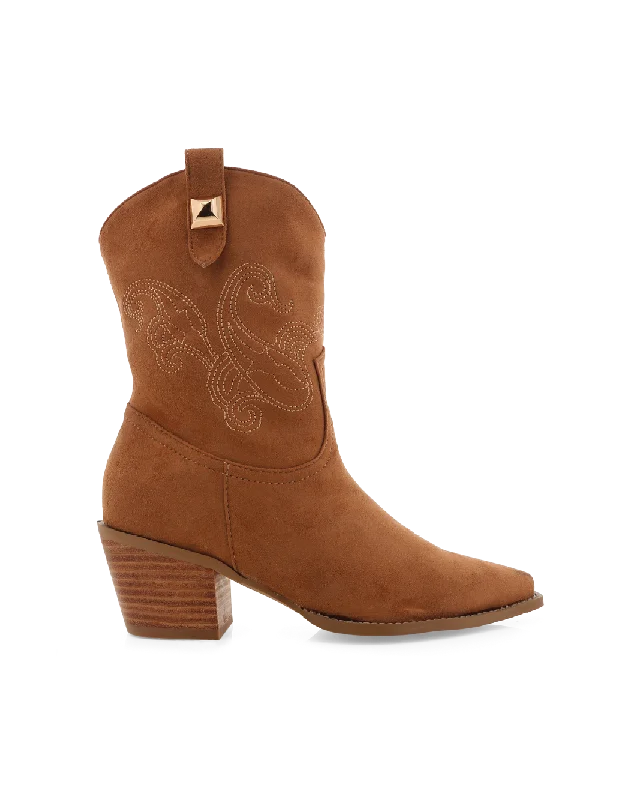 Warm Winter Boots DARLA - DARK TAN SUEDE