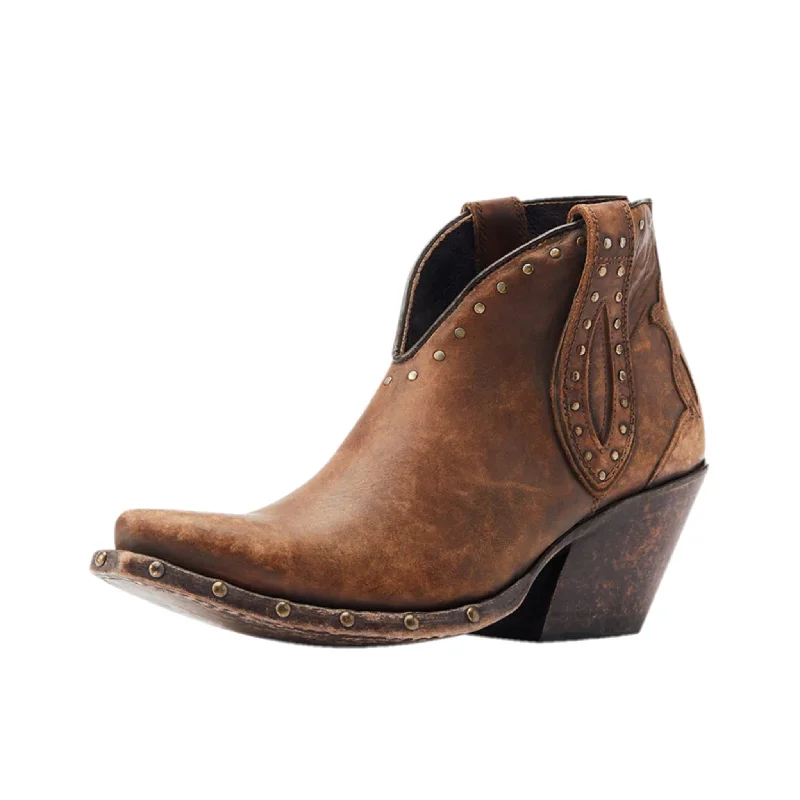 Leather Casual Shoes Ariat Women's Distressed Brown Greeley Short Booties