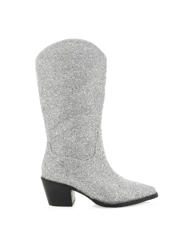 Comfortable Running Sneakers DUA - SILVER RHINESTONE