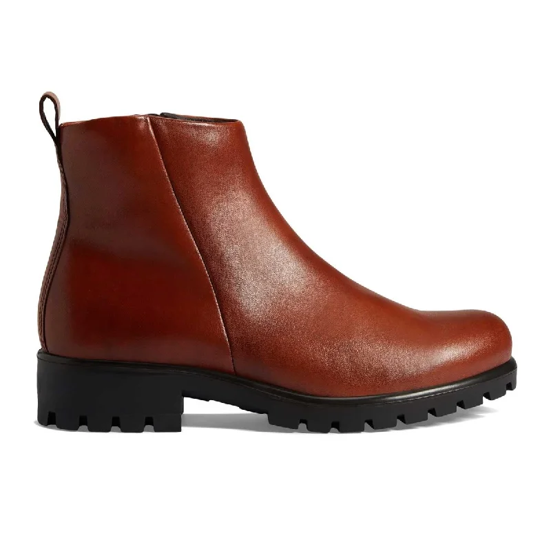 Formal Leather Shoes Ecco Women's Modtray Ankle Boot Cognac Waterproof