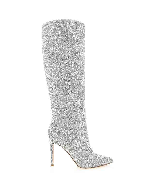 Comfortable Dress Flats EMMALINE - SILVER RHINESTONE