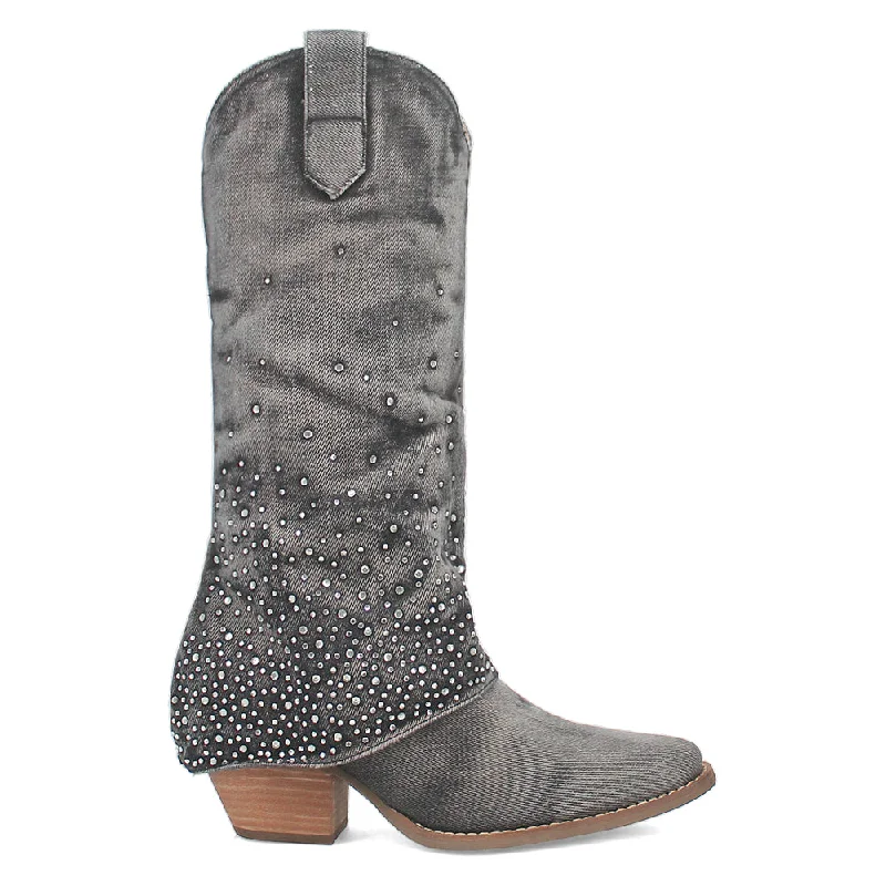 Casual Sports Footwear Eye Candy Rhinestone Snip Toe Cowboy Boots
