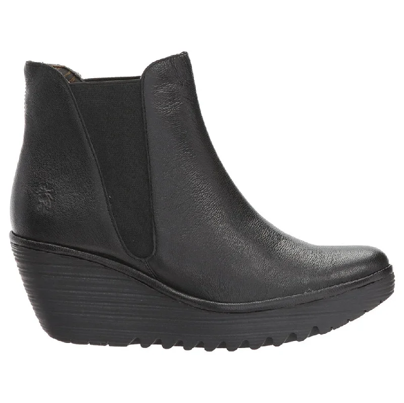 Comfortable Lace-Up Shoes Yoss Mousse Leather Women's Wedge Heel Chelsea Boots