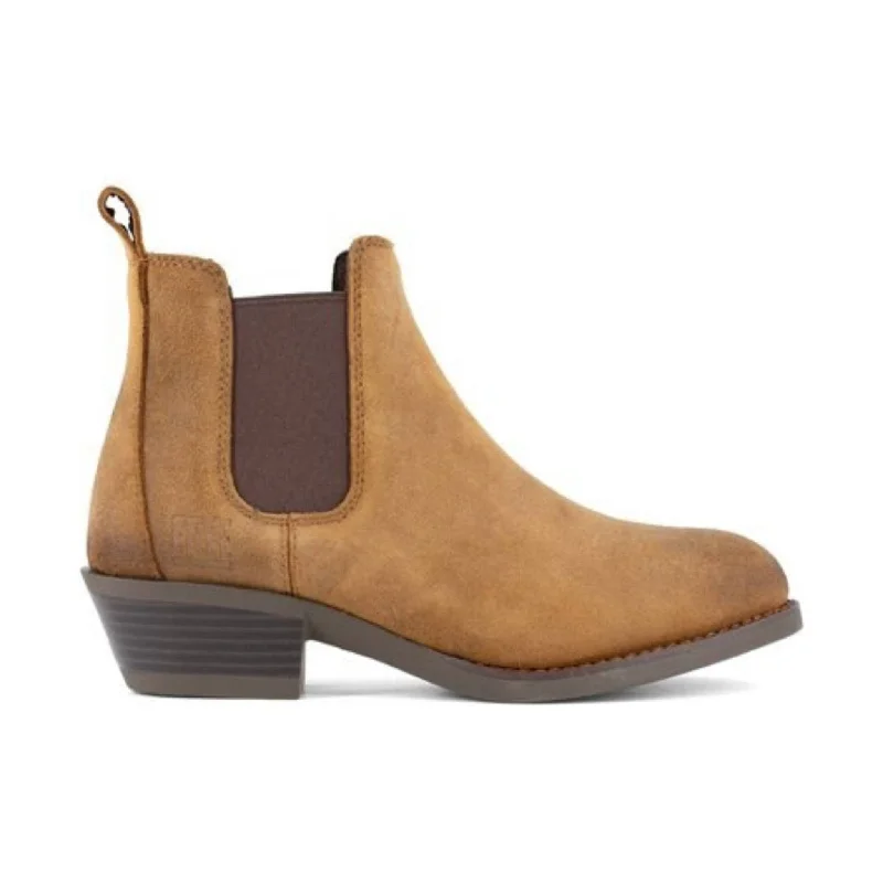Designer Boots Collection Frye Women's Slip On Chelsea Work Boot Steel Toe - Dark Brown Designer Boots Collection Frye Women's Slip On Chelsea Work Boot Steel Toe - Dark Brown