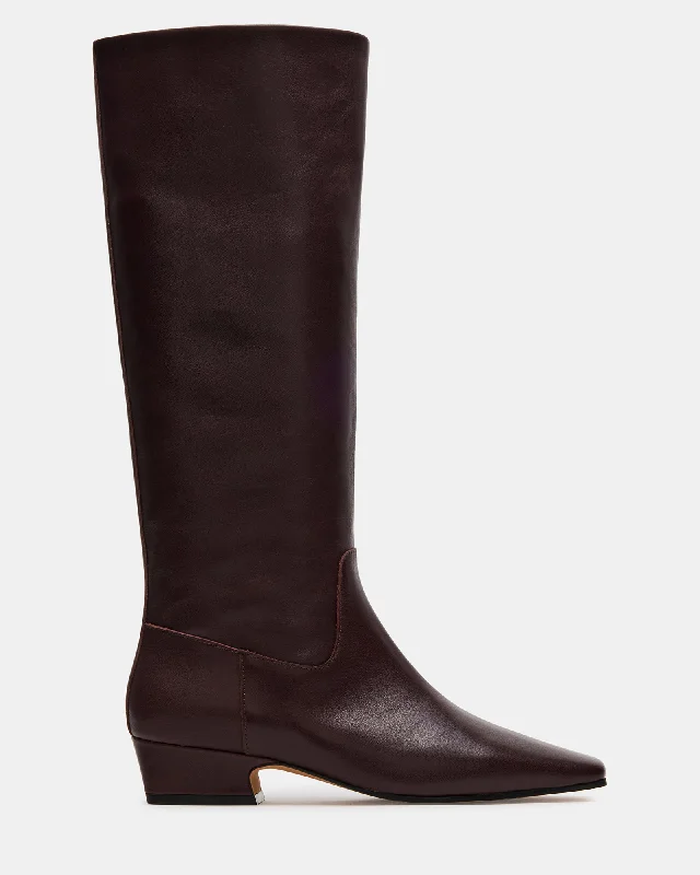 Comfortable Loafers For Work GWYNETH BROWN/RED LEATHER