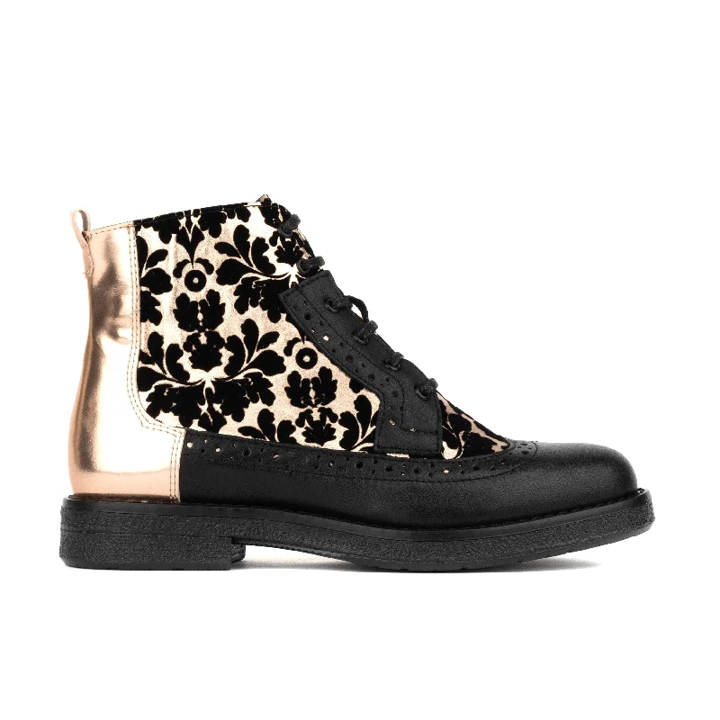 Stylish Work Shoes Hatter - Black & Rose Gold