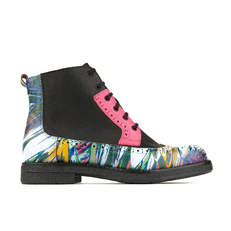 Trendy Platform Sneakers Hatter - Dark Flamingo & Black & Pink