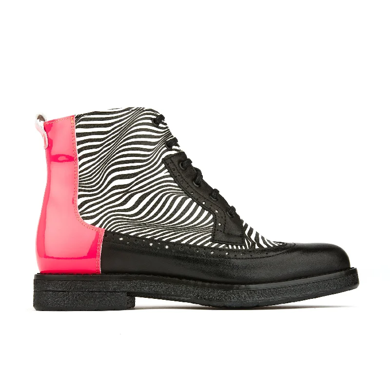 Fashionable Moccasins Hatter - Optical Zebra & Black & Pink