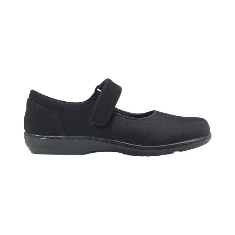 Comfortable Hiking Footwear Aetrex Women's Berries Helen Knit Stretch Mary Jane Black