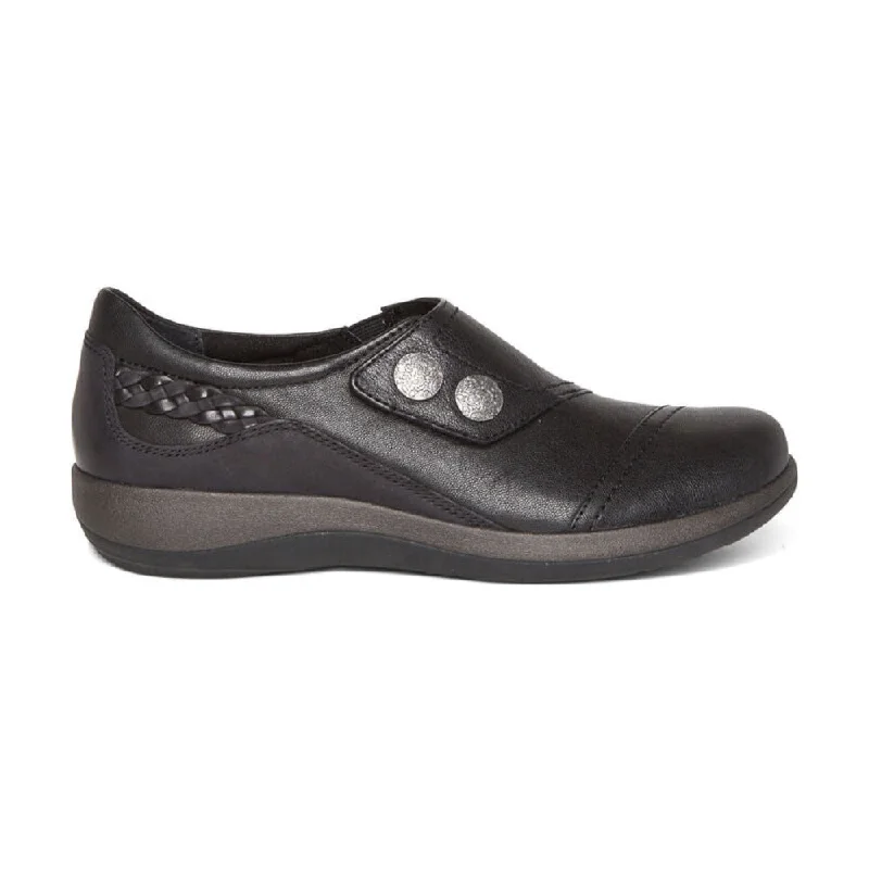 Black Dress Shoes Aetrex Women's Karina Monk Strap Black