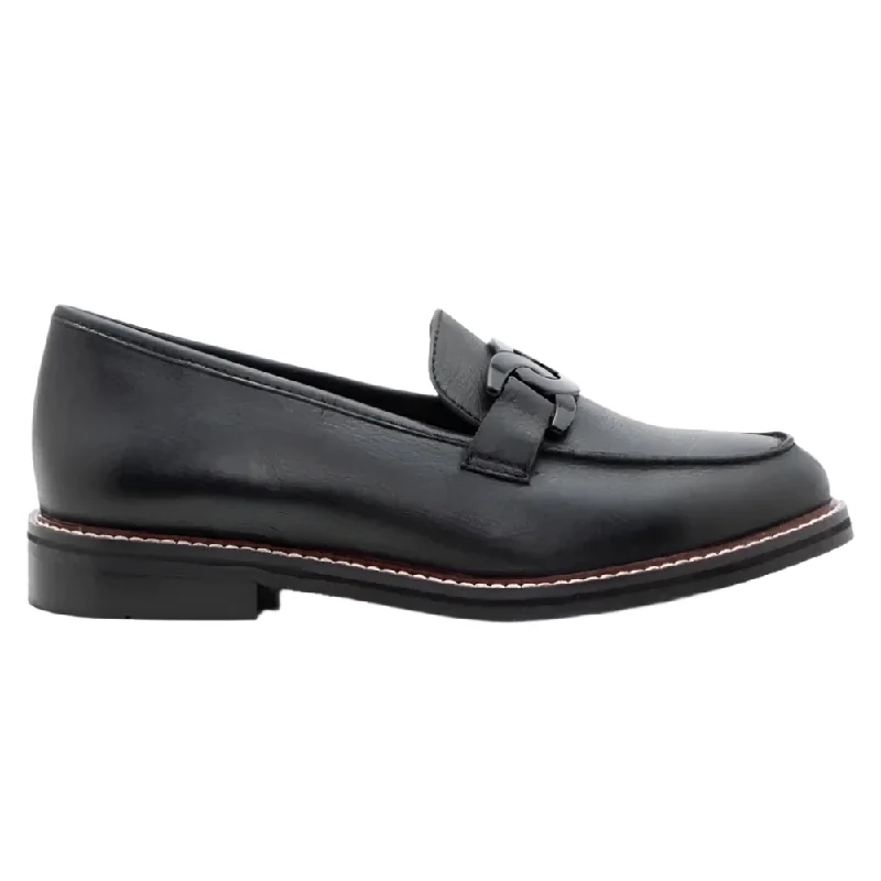Waterproof Sports Shoes Ara Women's Kyle II Chain Loafer Black Calf Leather