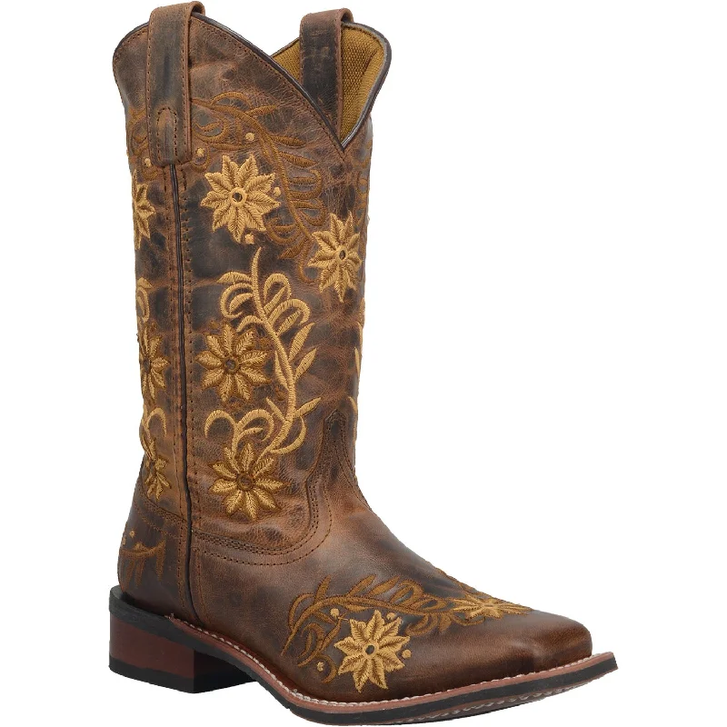 Classic Flat Shoes Laredo Womens Brown Secret Garden 11in Floral Cowboy Boots Leather Classic Flat Shoes Laredo Womens Brown Secret Garden 11in Floral Cowboy Boots Leather